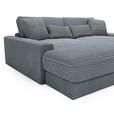 BIGSOFA Cord Grau  - Schwarz/Grau, MODERN, Kunststoff/Textil (230/85/190cm) - Carryhome