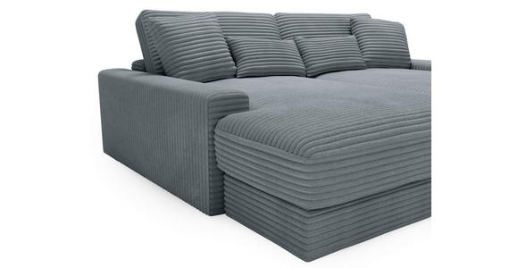 BIGSOFA Cord Grau  - Schwarz/Grau, MODERN, Kunststoff/Textil (230/85/190cm) - Carryhome