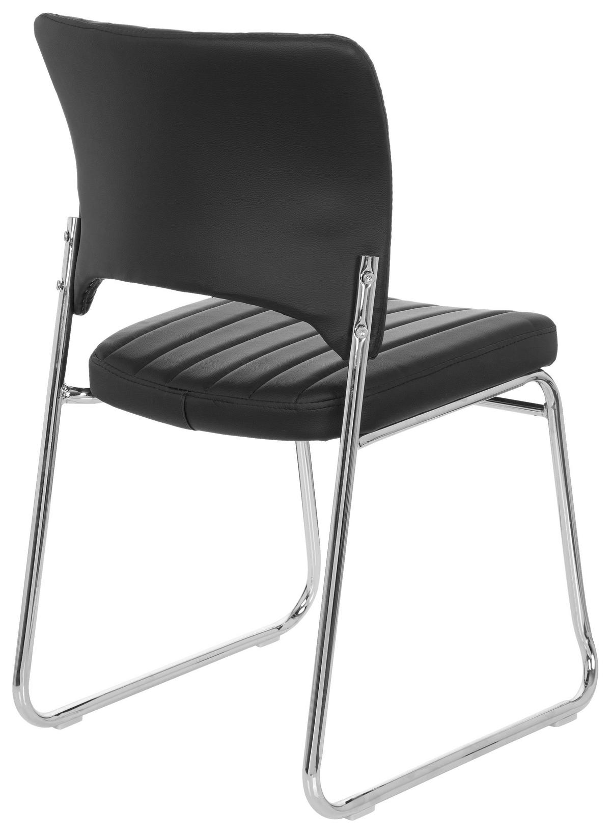 BESUCHERSTUHL Schwarz  - Chromfarben/Schwarz, MODERN, Textil/Metall (44/82/52cm) - MID.YOU