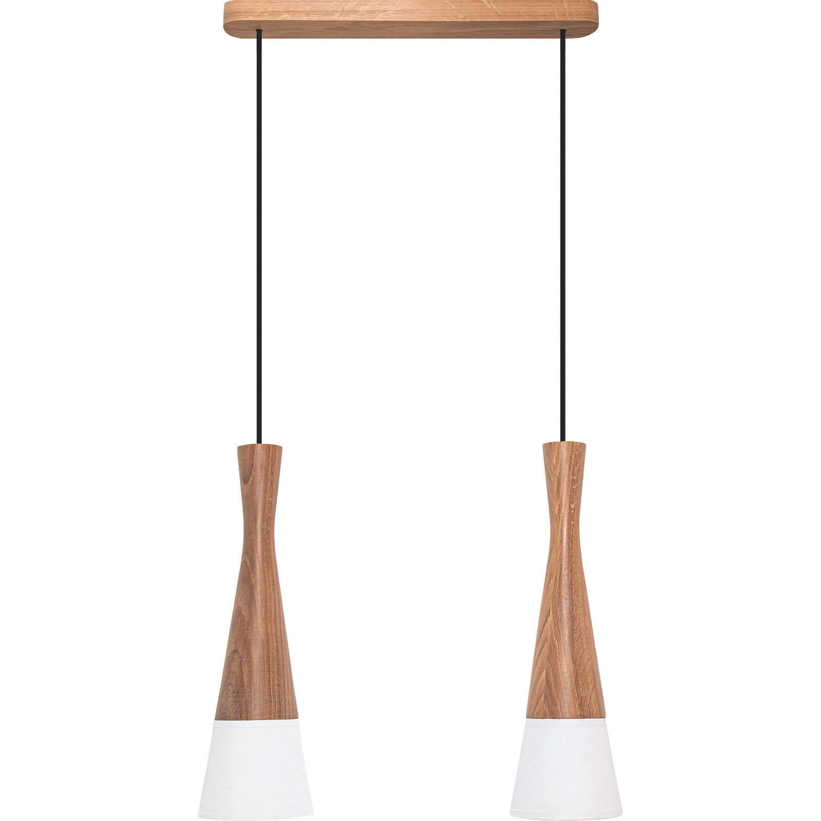 PENDELLEUCHTE 37/150 cm  - Eichefarben/Weiß, Natur, Holz/Textil (37/150cm)