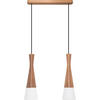 PENDELLEUCHTE 37/150 cm  - Eichefarben/Weiß, Natur, Holz/Textil (37/150cm)