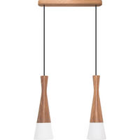 PENDELLEUCHTE 37/150 cm  - Eichefarben/Weiß, Natur, Holz/Textil (37/150cm)