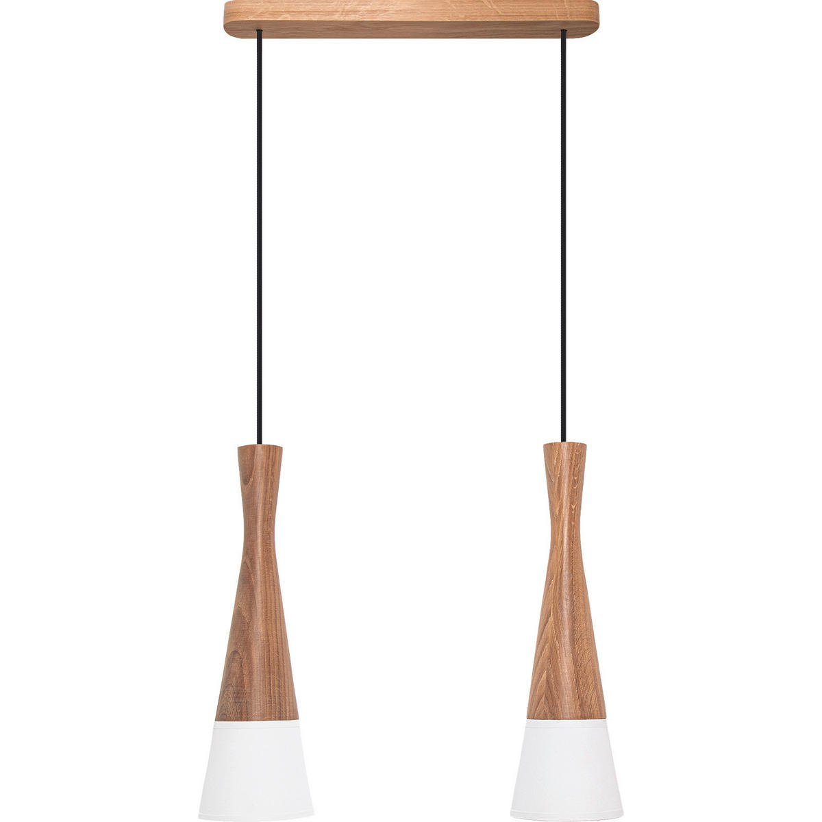 PENDELLEUCHTE 37/150 cm  - Eichefarben/Weiß, Natur, Holz/Textil (37/150cm)