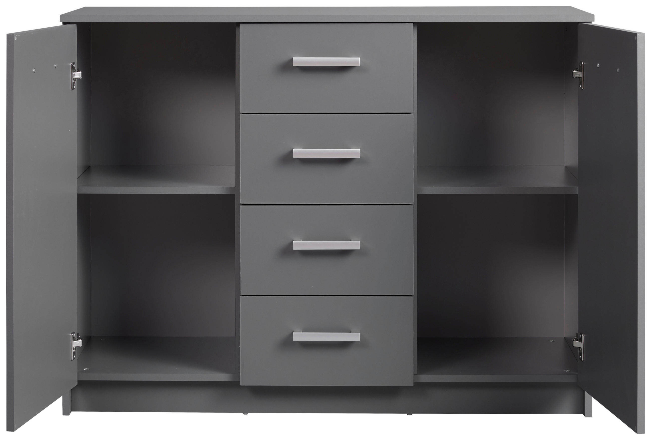 BYRÅ  - grafitfärgad/silver, Basics, metall/trämaterial (119,20/40/91,5cm) - MID.YOU