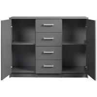 KOMMODE  in  - Silberfarben/Graphitfarben, Basics, Holzwerkstoff/Metall (119,20/40/91,5cm) - MID.YOU