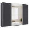 SCHWEBETÜRENSCHRANK in Dunkelgrau  - Dunkelgrau/Alufarben, Konventionell, Glas/Holzwerkstoff (315/210/62cm) - Xora