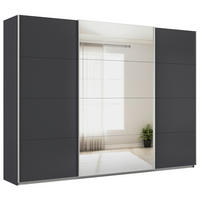 SCHWEBETÜRENSCHRANK in Dunkelgrau  - Dunkelgrau/Alufarben, Konventionell, Glas/Holzwerkstoff (315/210/62cm) - Xora