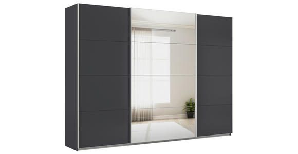 SCHWEBETÜRENSCHRANK  in Grau  - Alufarben/Grau, KONVENTIONELL, Glas/Holzwerkstoff (315/229/62cm) - Xora