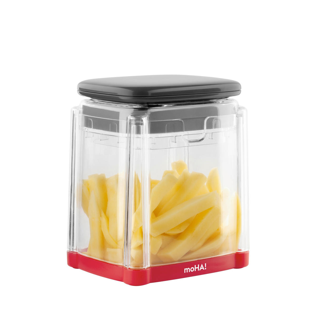 POMMES-FRITES-SCHNEIDER - Dunkelgrau/Transparent, Basics, Kunststoff/Metall (13/11/17cm) - moHA!