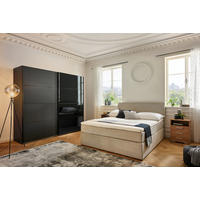 BOXSPRINGBETT 160/200 cm  in Hellgrau  - Hellgrau/Schwarz, KONVENTIONELL, Holz/Textil (160/200cm) - Boxxx