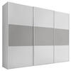SCHWEBETÜRENSCHRANK  in Weiß, Hellgrau  - Hellgrau/Alufarben, Design, Holzwerkstoff/Metall (280/222/68cm) - Moderano