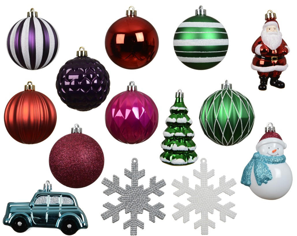 CHRISTBAUMKUGEL-SET  - Multicolor, Basics, Kunststoff (8/8/0cm)