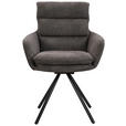 ARMLEHNSTUHL  in Eisen Webstoff  - Schwarz/Grau, Design, Textil/Metall (62/89/65cm) - Cantus