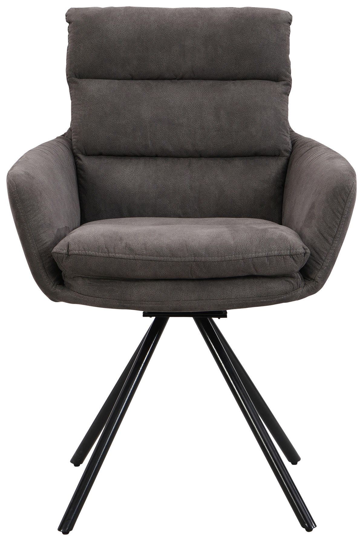STOL MED ARMSTÖD järn vävt tyg  - svart/grå, Design, metall/textil (62/89/65cm) - Cantus