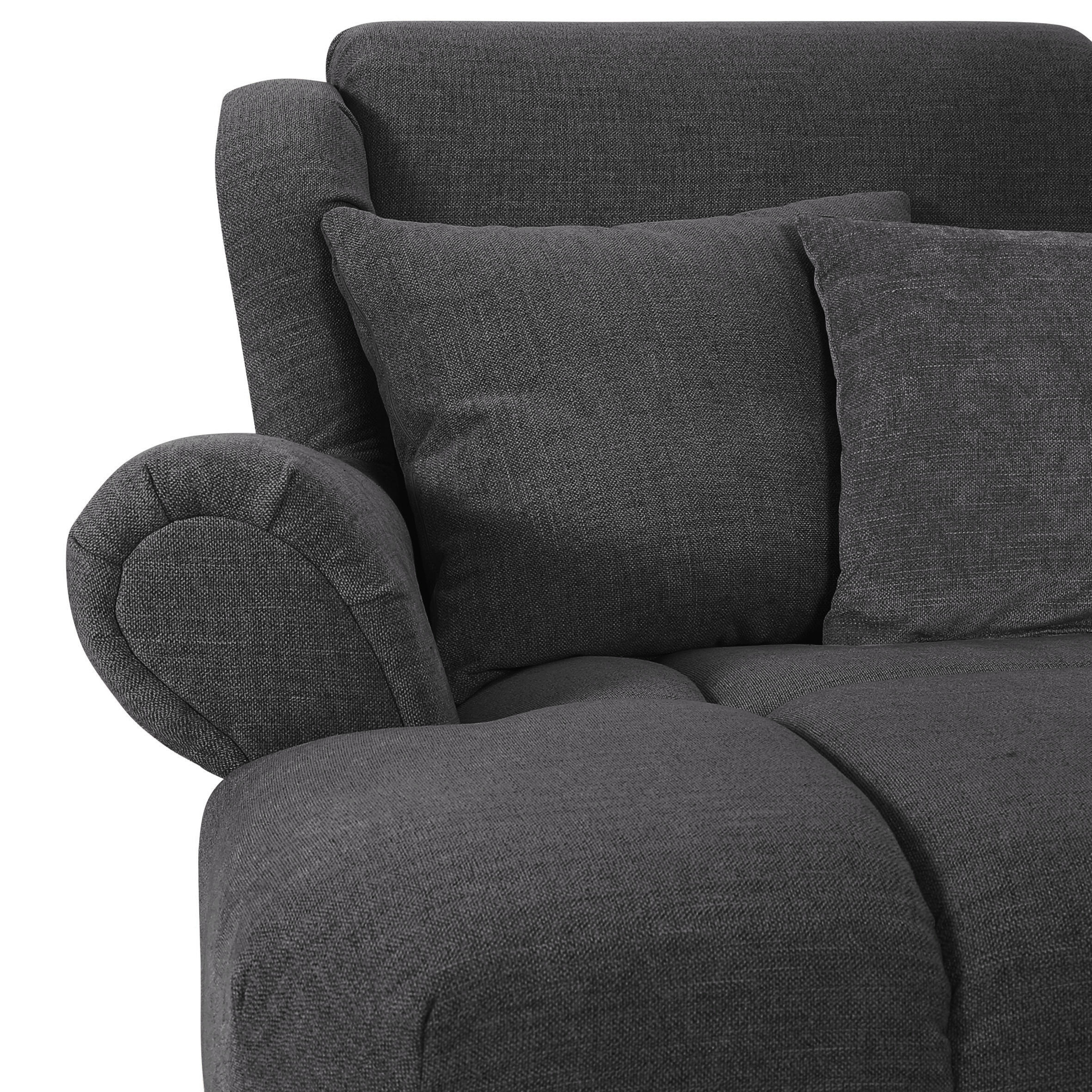 Thumbnail - Carryhome Xxl-Sessel, Anthrazit, Textil, Buche, massiv, Füllung: Polyester, 125x100x140 cm, Wohnzimmer, Sessel, XXL-Sess...