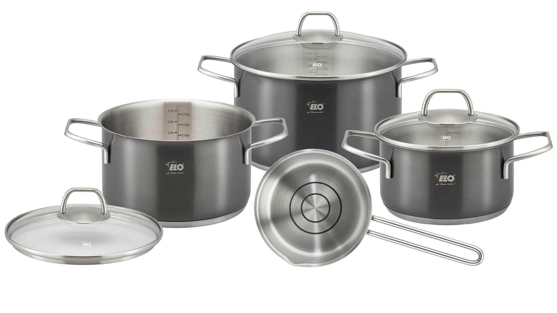 KOCHTOPFSET Twice Select 4-teilig  - Basics, Metall (27/20,5/53,5cm) - ELO