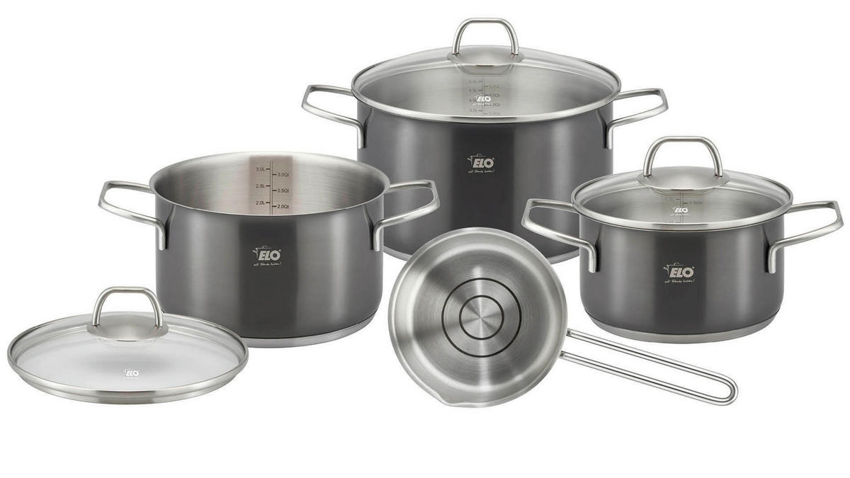 KOCHTOPFSET Twice Select 4-teilig  - Basics, Metall (27/20,5/53,5cm) - ELO