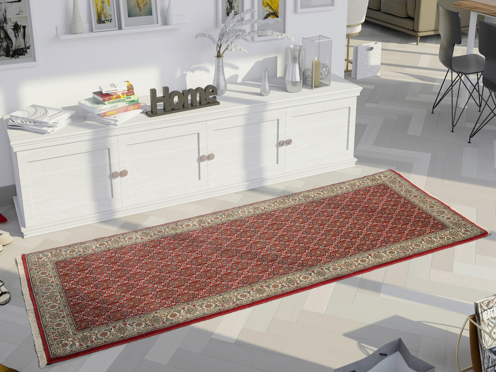 ORIENTTEPPICH 80/300 cm Creme, Rot  - Rot/Creme, Basics, Textil (80/300cm) - Cazaris