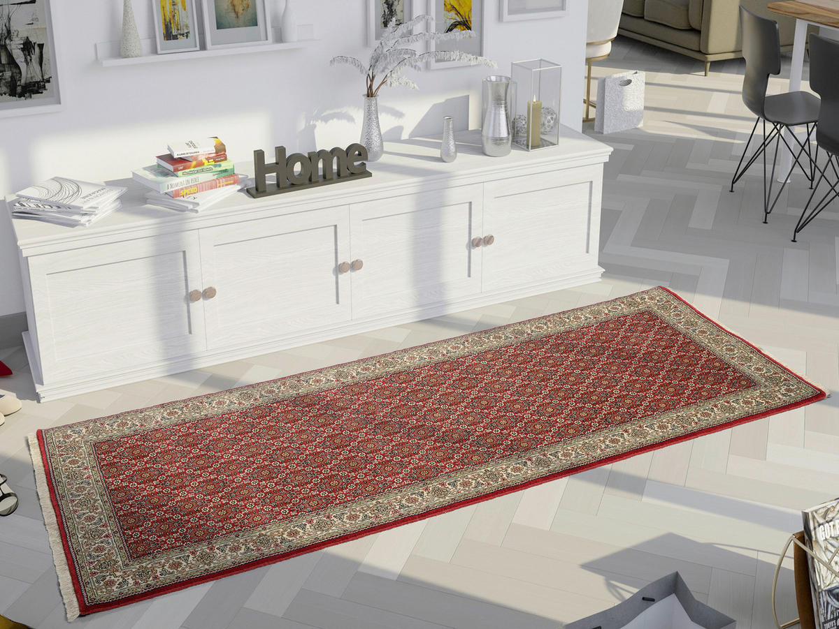 ORIENTTEPPICH 80/300 cm Creme, Rot  - Rot/Creme, Basics, Textil (80/300cm) - Cazaris