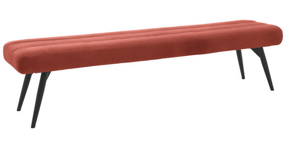 SITZBANK in Textil Aprikose  - Aprikose/Schwarz, Design, Textil/Metall (200/48/47cm) - Dieter Knoll