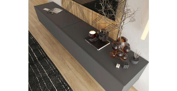 LOWBOARD Newniq in 120/36,7/45 cm - Anthrazit, Design, Holzwerkstoff (120/36,7/45cm) - Hom`in