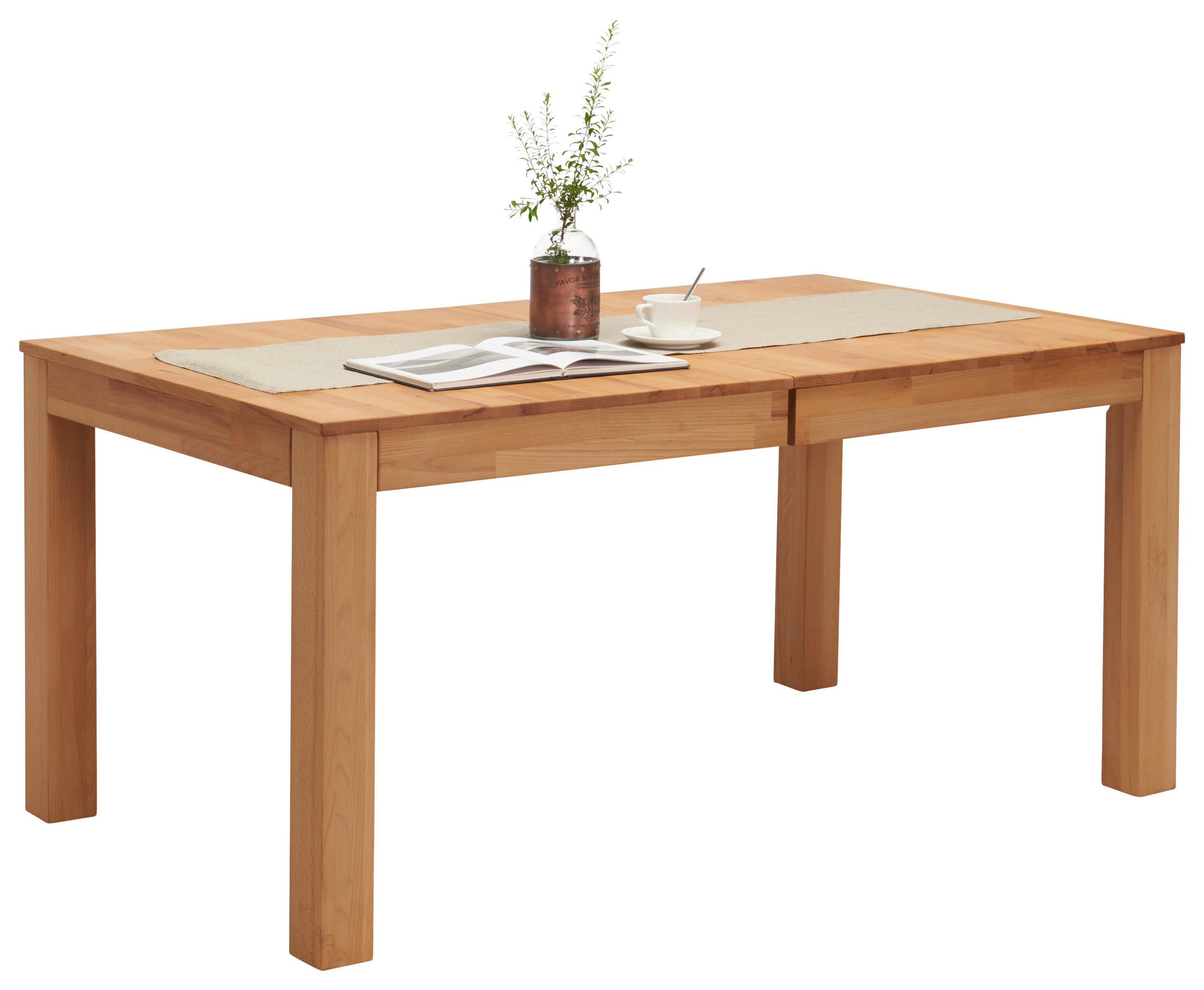 ESSTISCH Kernbuche rechteckig  ausziehbar  - Buchefarben/Kernbuche, KONVENTIONELL, Holz (160-295/90/75cm) - Carryhome