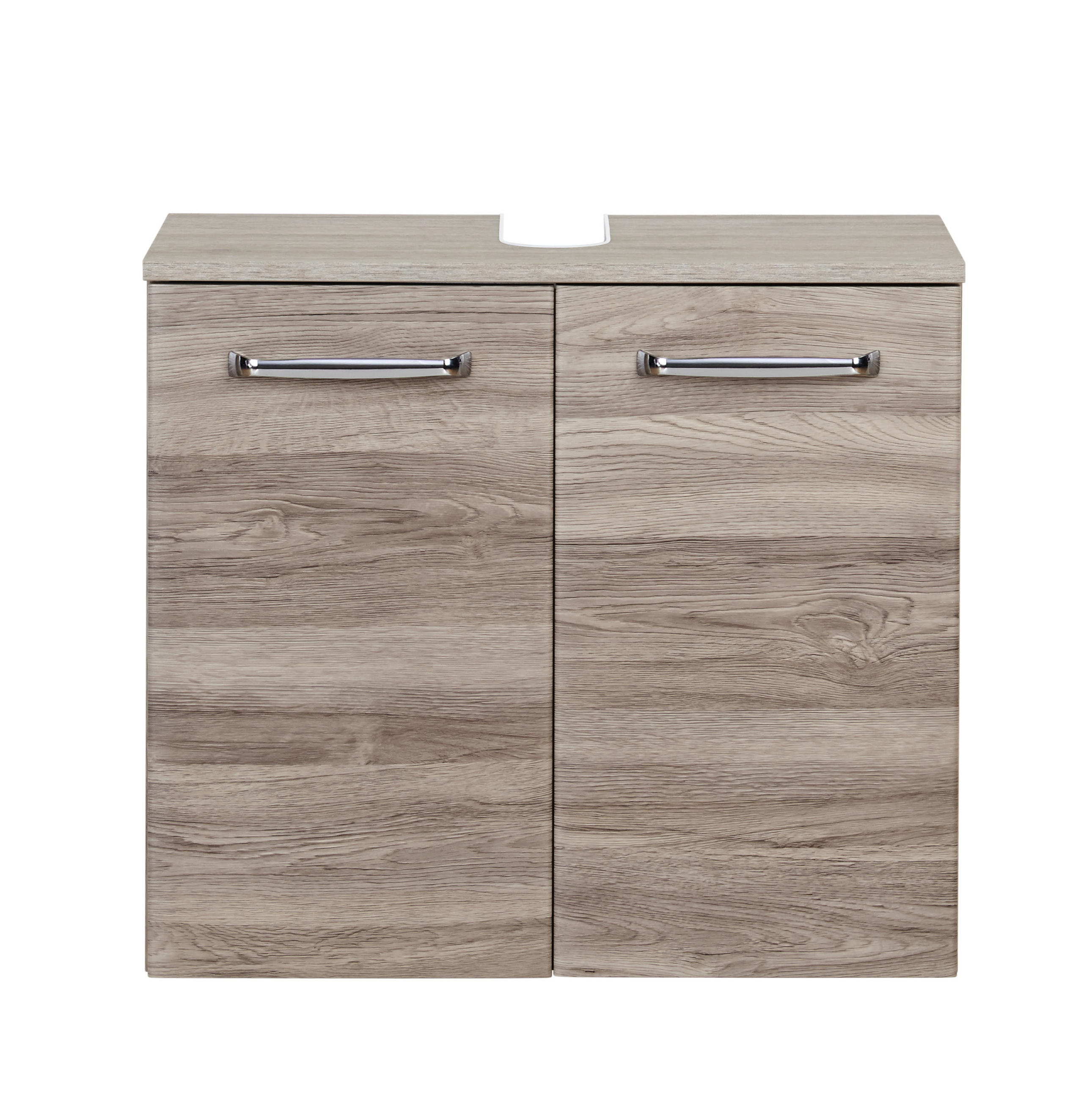 WASCHBECKENUNTERSCHRANK 60/53/33 cm  - Chromfarben/Eichefarben, Design, Holzwerkstoff/Metall (60/53/33cm) - Xora