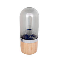 TISCHLEUCHTE 14/14/33 cm   - Grau, Trend, Glas/Holz (14/14/33cm) - Kayoom