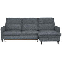 ECKSOFA Dunkelgrau Plüsch  - Dunkelgrau/Schwarz, KONVENTIONELL, Textil/Metall (254/190cm) - Livetastic
