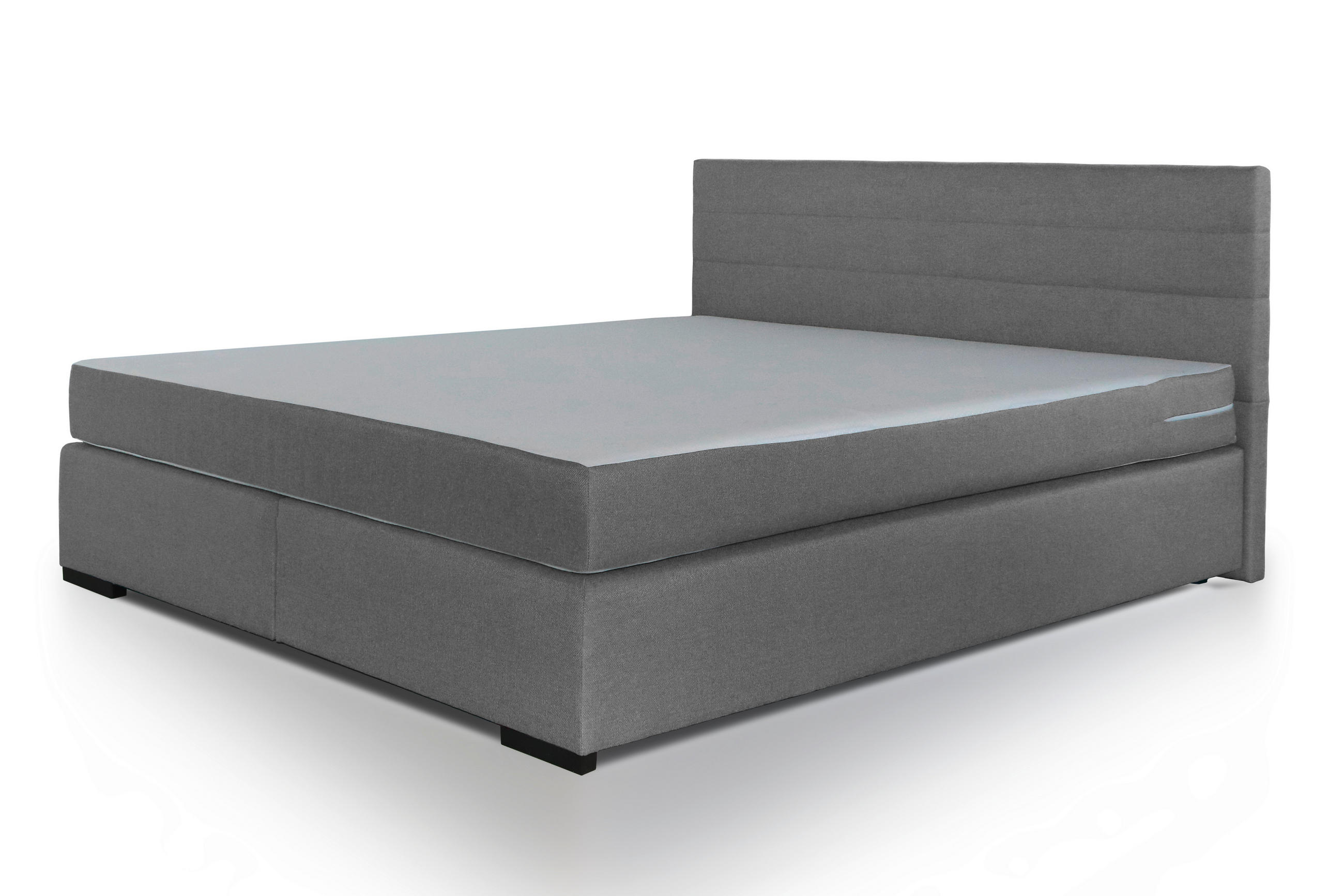 BOXSPRINGOVÁ POSTEĽ, 140/200 cm, sivá - čierna/sivá, Basics, drevo/textil (140/200cm) - Carryhome