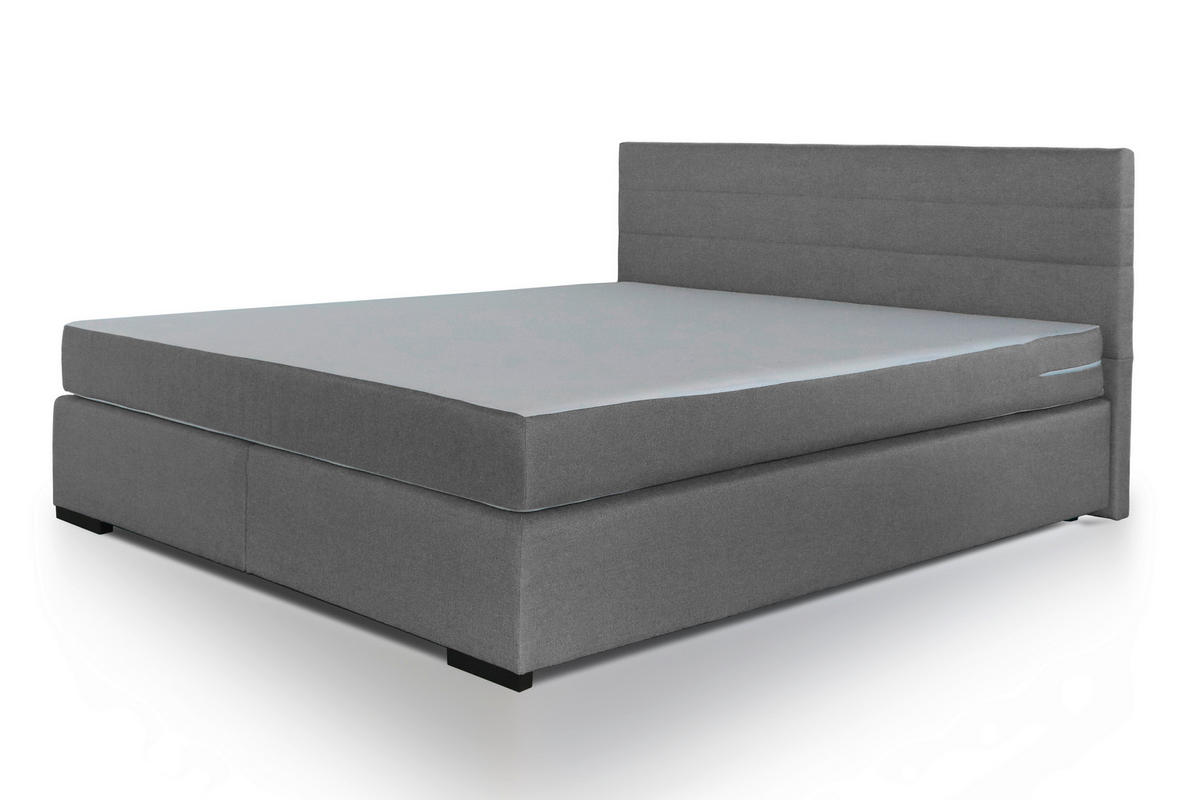 BOXSPRING KREVET 180/200 cm     siva  - siva/crna, Osnovno, tekstil/drvo (180/200cm) - Carryhome