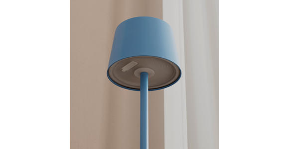 AKKU-TISCHLEUCHTE 9/22 cm  - Hellblau, Basics, Metall (9/22cm) - Novel