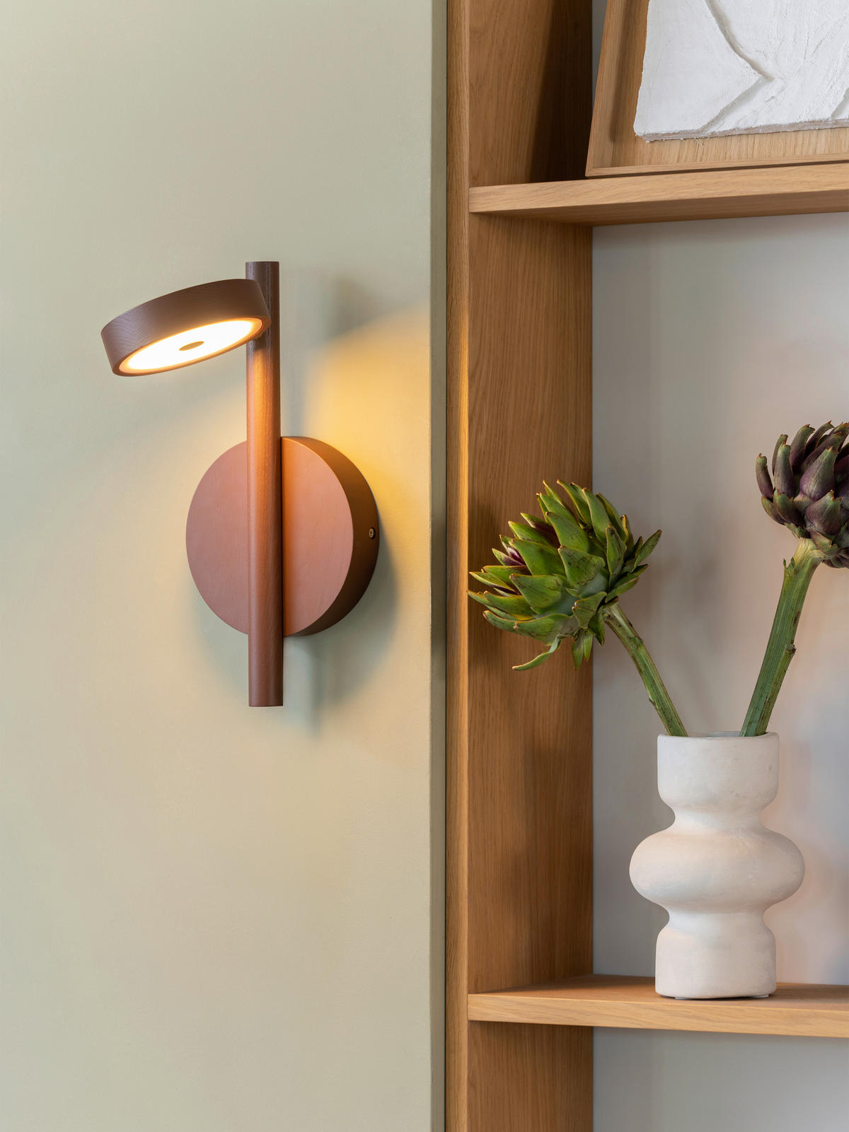 WANDLEUCHTE Good & Mojo 20/20/33 cm  - Braun/Weiß, Trend, Holz (20/20/33cm) - Good & Mojo