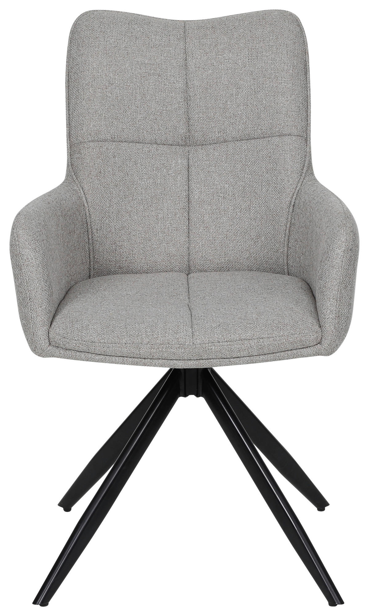 ARMLEHNSTUHL  in Eisen Leinenoptik  - Beige/Schwarz, KONVENTIONELL, Textil/Metall (56/90/64cm) - Livetastic
