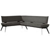 ECKBANK 165/235 cm Webstoff Schwarz Buche massiv   - Schwarz, Basics, Holz/Textil (165/235cm) - Carryhome
