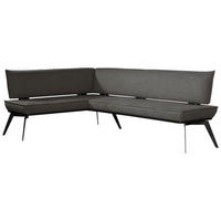 ECKBANK 165/235 cm Webstoff Schwarz Buche massiv   - Schwarz, Basics, Holz/Textil (165/235cm) - Carryhome