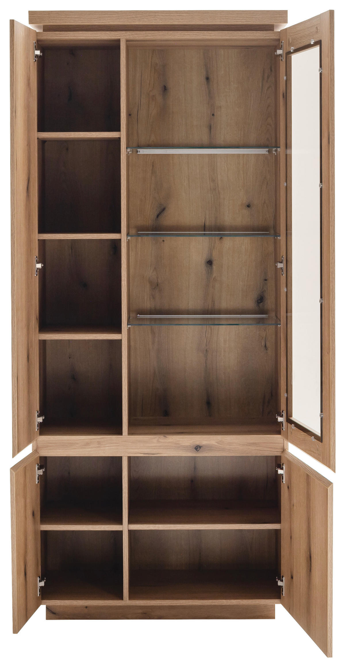 VITRINE Eichefarben, Kaschmir  - Kaschmir/Eichefarben, Design, Glas/Holzwerkstoff (82/197/40cm) - Livetastic