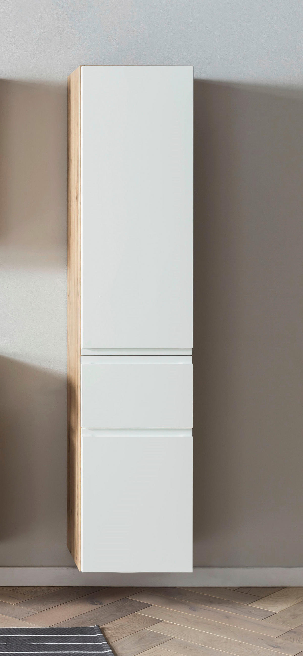 HOCHSCHRANK 40/180/35 cm  - Weiss/Eiche Wotan, Modern, Holzwerkstoff (40/180/35cm) - Held