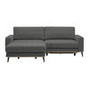 ECKSOFA Chenille, Cord Graphitfarben  - Schwarz/Graphitfarben, Konventionell, Holz/Textil (167/87/234cm) - MID.YOU