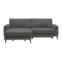 ECKSOFA Chenille, Cord Graphitfarben  - Schwarz/Graphitfarben, Konventionell, Holz/Textil (167/87/234cm) - MID.YOU