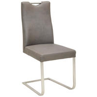 SCHWINGSTUHL  in Stahl Mikrofaser  - Edelstahlfarben, Design, Textil/Metall (47/100/61cm) - Moderano