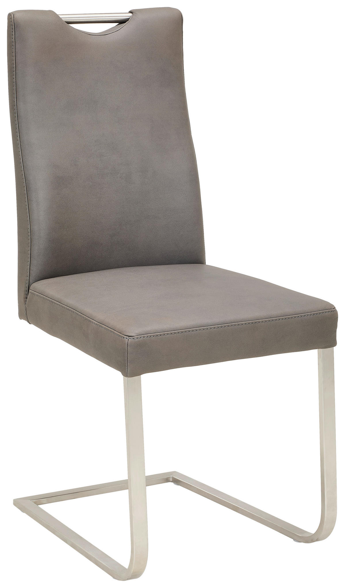 SCHWINGSTUHL  in Stahl Mikrofaser  - Edelstahlfarben, Design, Textil/Metall (47/100/61cm) - Moderano