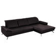 ECKSOFA Rivello in Echtleder Dunkelbraun  328/193 cm  - Dunkelbraun/Schwarz, Design, Leder/Metall (328/193cm) - Dieter Knoll