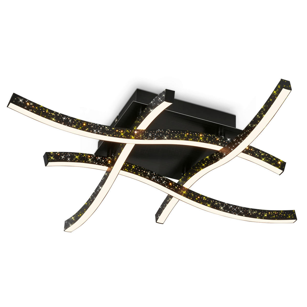 LED-DECKENLEUCHTE Rey 64,5/64,5/10 cm  - Schwarz, Design, Kunststoff/Metall (64,5/64,5/10cm)