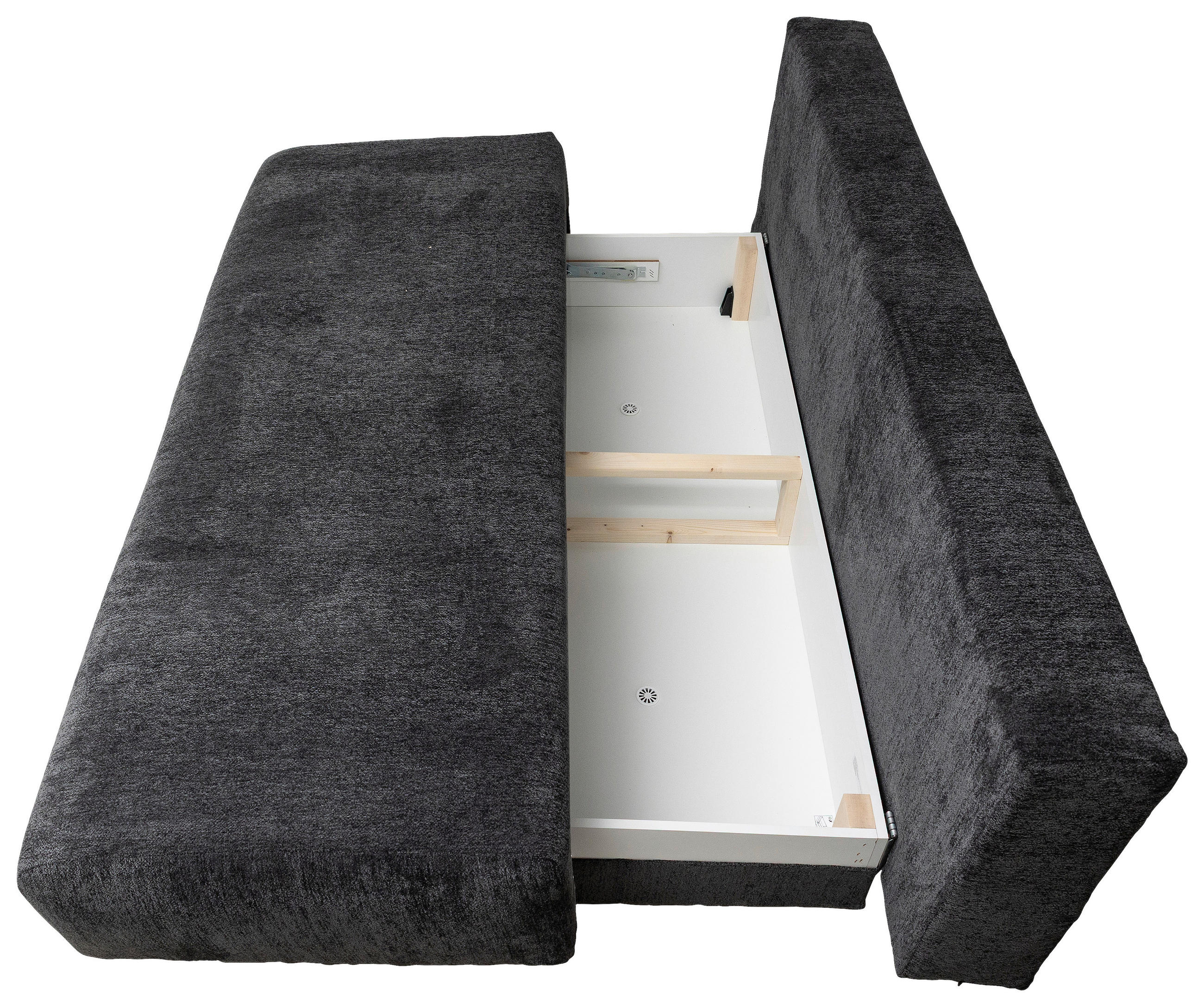 CANAPEA EXTENSIBILĂ lemn, plastic, textil antracit  - antracit/negru, Trend, plastic/lemn (200/88/100cm) - Carryhome