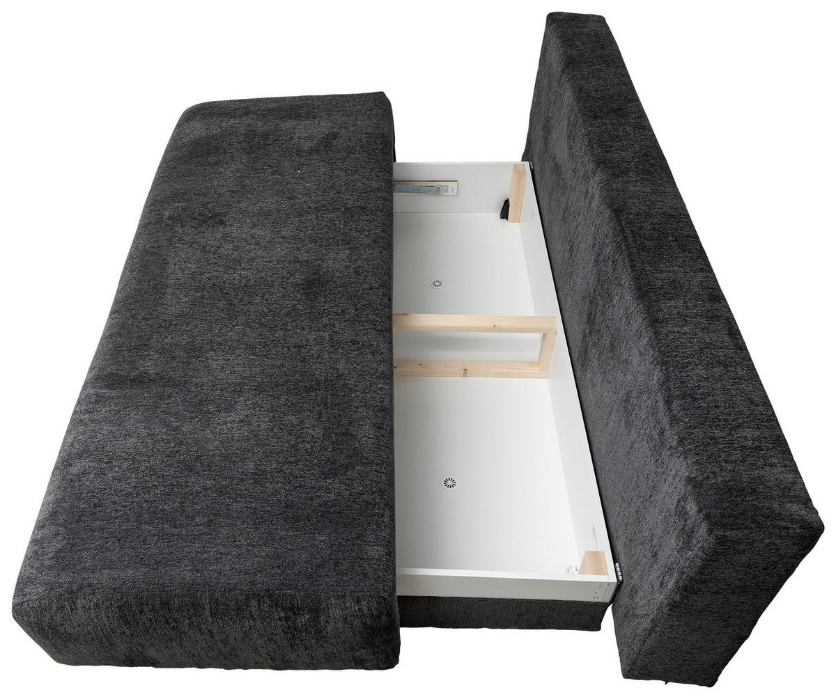CANAPEA EXTENSIBILĂ lemn, plastic, textil antracit  - antracit/negru, Trend, plastic/lemn (200/88/100cm) - Carryhome