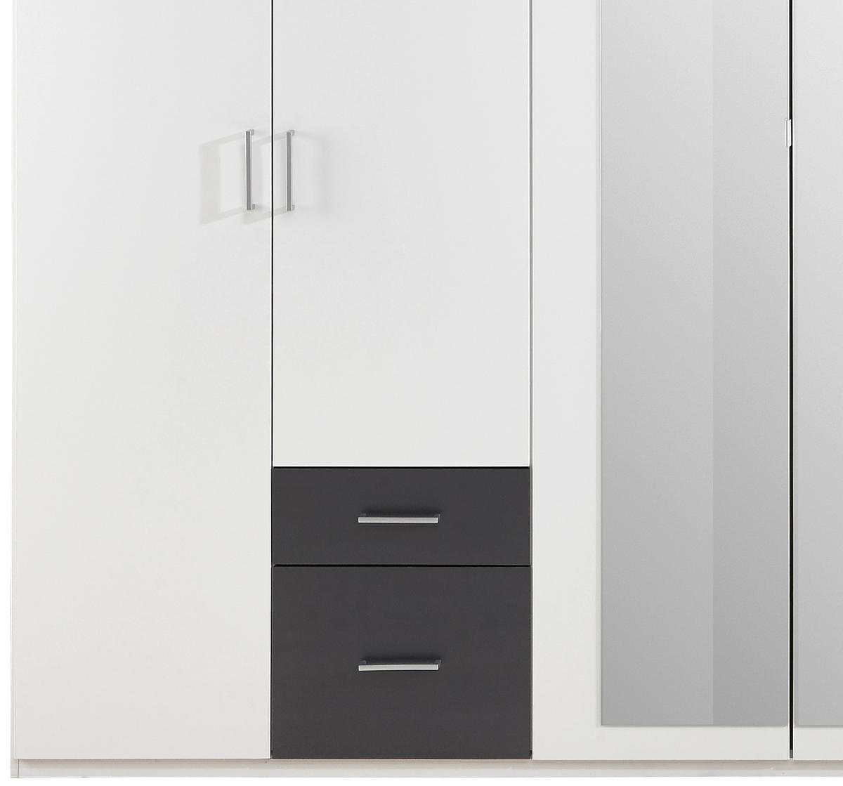 DREHTÜRENSCHRANK 270/210/58 cm 6-türig  - Silberfarben/Graphitfarben, Design, Glas/Holzwerkstoff (270/210/58cm) - MID.YOU