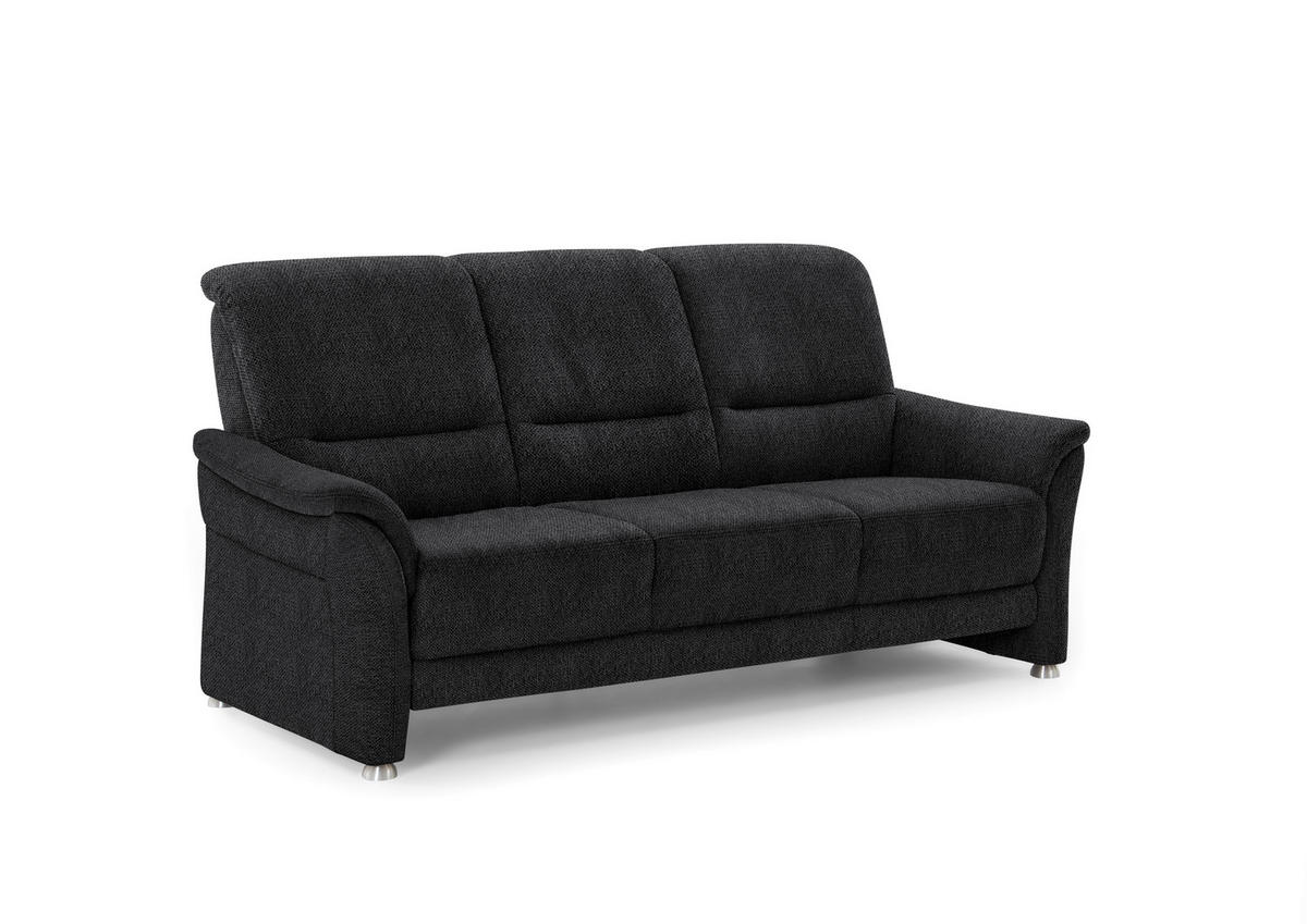 SITZGARNITUR Flachgewebe Schwarz  - Alufarben/Schwarz, Konventionell, Textil/Metall (198/172/96/93cm) - Beldomo Premium