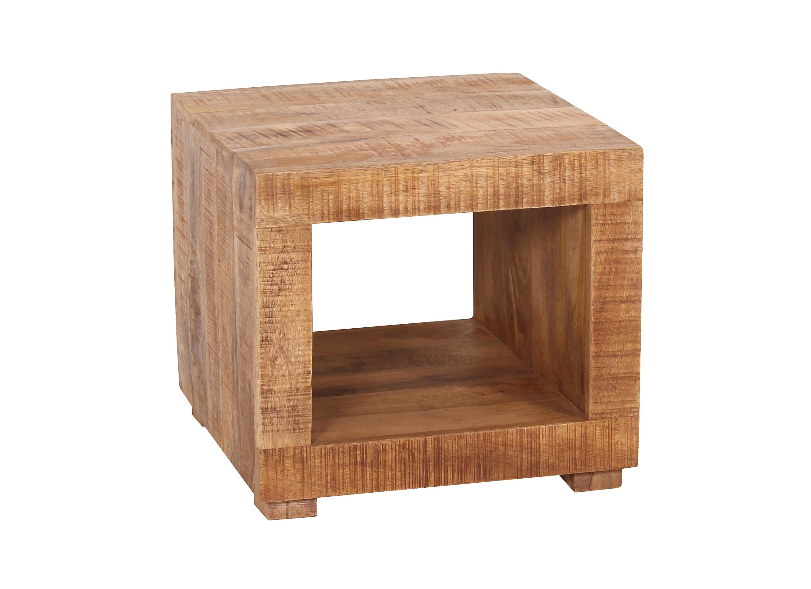 COUCHTISCH Mangoholz massiv 50/50/45 cm quadratisch Naturfarben  - Naturfarben, Design, Holz (50/50/45cm) - Livetastic