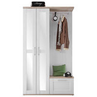 PREDSIEŇOVÝ NÁBYTOK, 115/201/38 cm - farba smrekovca/biela, Konventionell, kompozitné drevo/sklo (115/201/38cm) - Xora